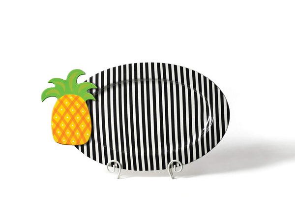Happy Everything Black Stripe Big Oval Platter