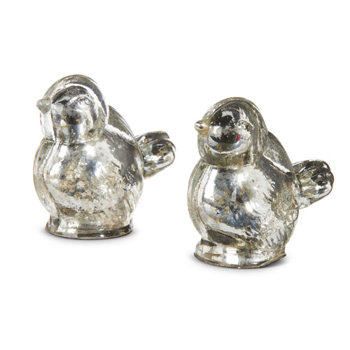 Mercury Glass Bird Figurine