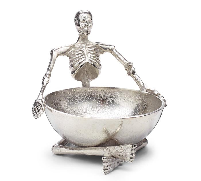 Silver Skelton Candy Bowl