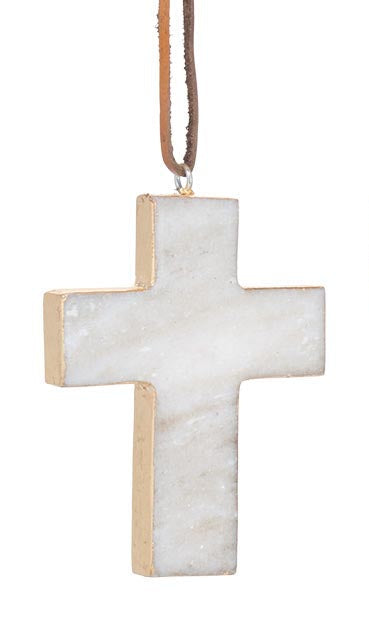 Marble Cross Ornament