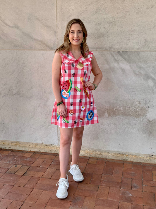 QOS Picnic Table Collar Dress