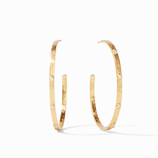 Julie Vos Crescent Stone Hoop Earring