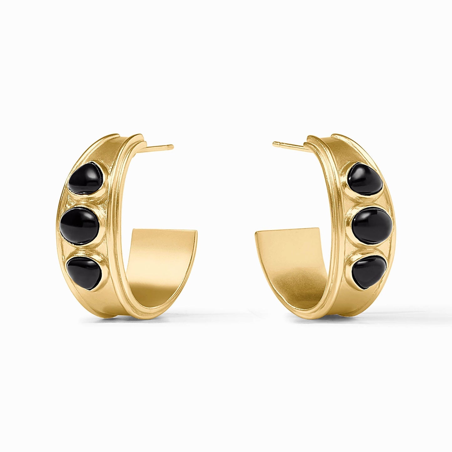Julie Vos Dolce Stone Hoop - Obsidian Black