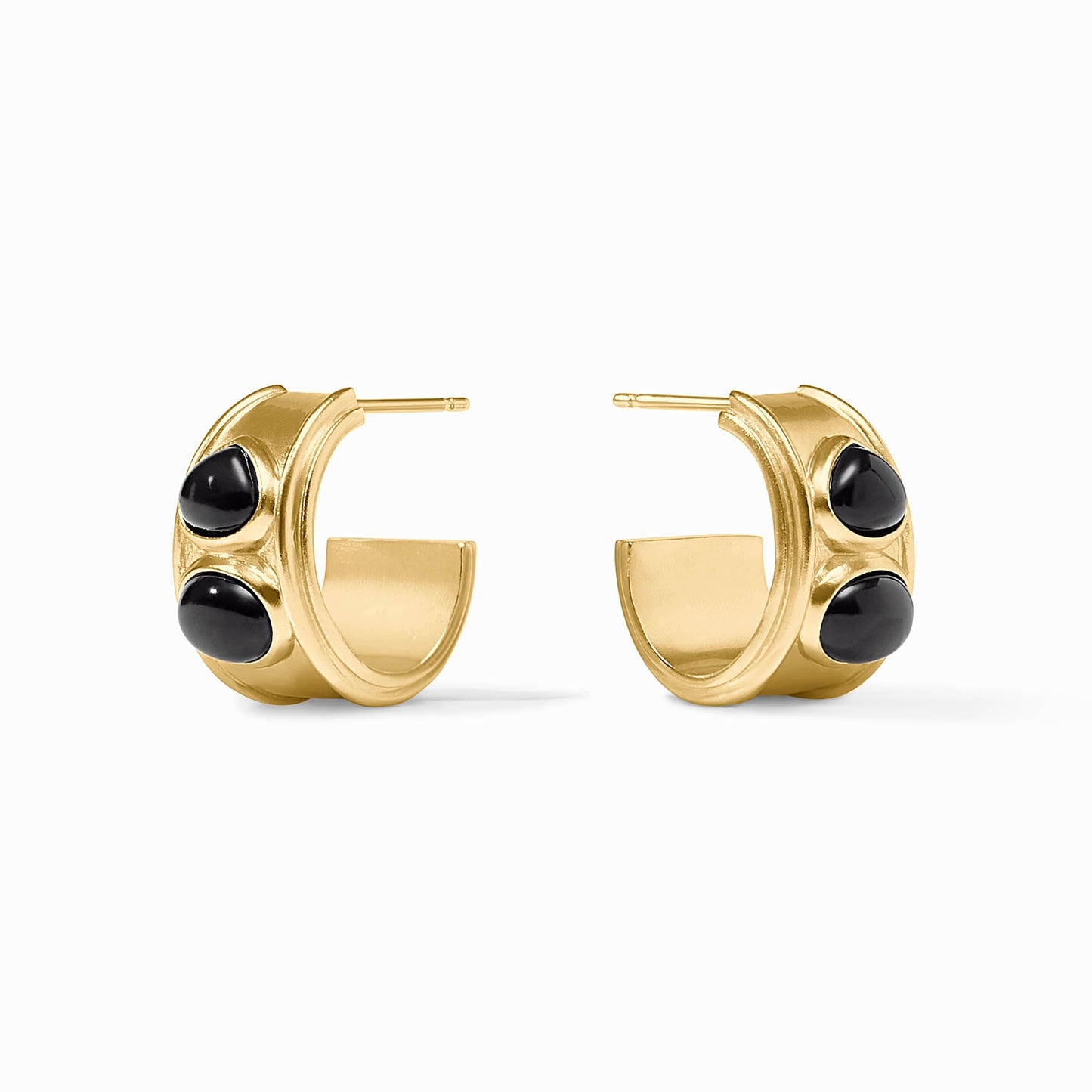 Julie Vos Dolce Stone Hoop - Obsidian Black
