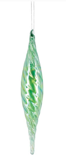 SWIRL GLASS FINIAL ORNAMENT