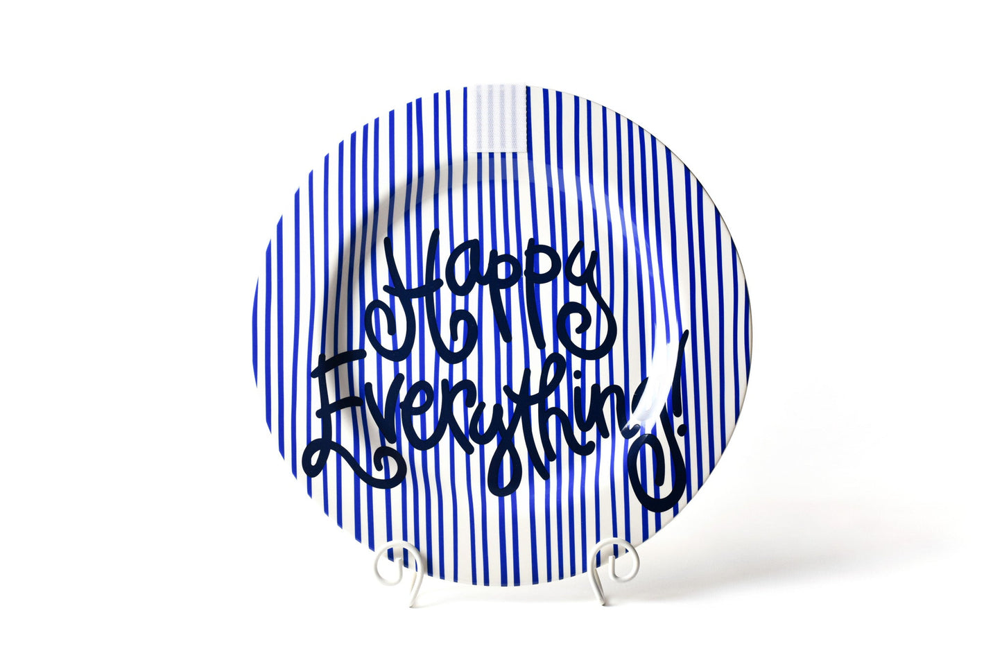 Happy Everything Indigo Skinny Stripe Big Happy Everything Round Platter