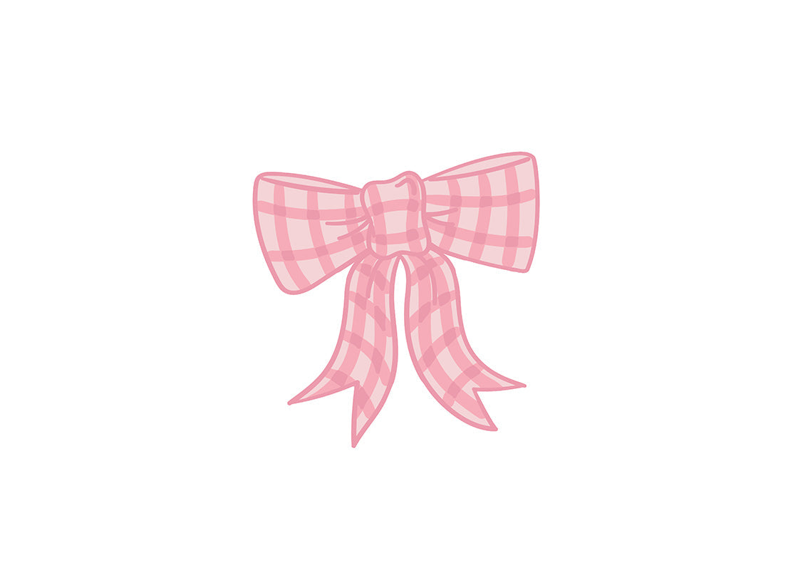 Happy Everything Pink Gingham Bow Mini Attachment