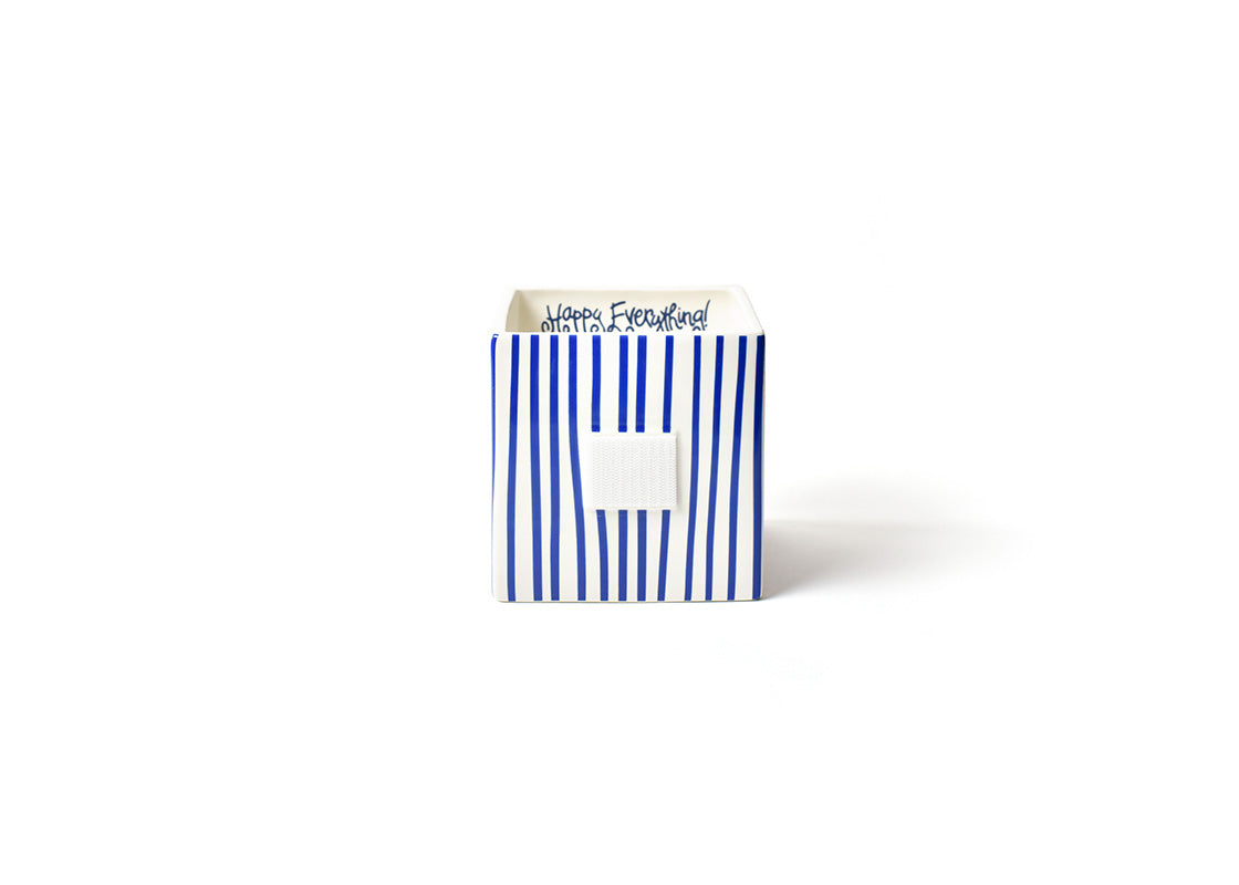 Happy Everything Indigo Skinny Stripe Medium Mini Nesting Cube