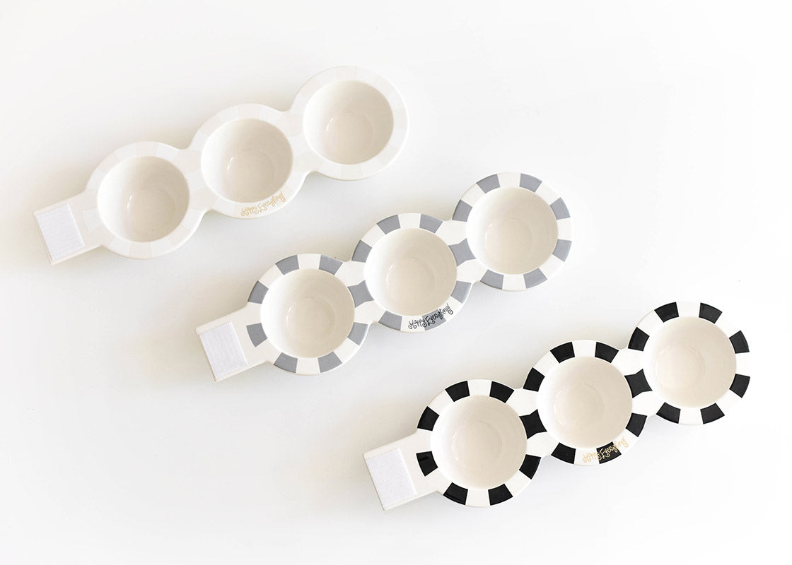 Happy Everything White Stripe Mini Trio Bowl