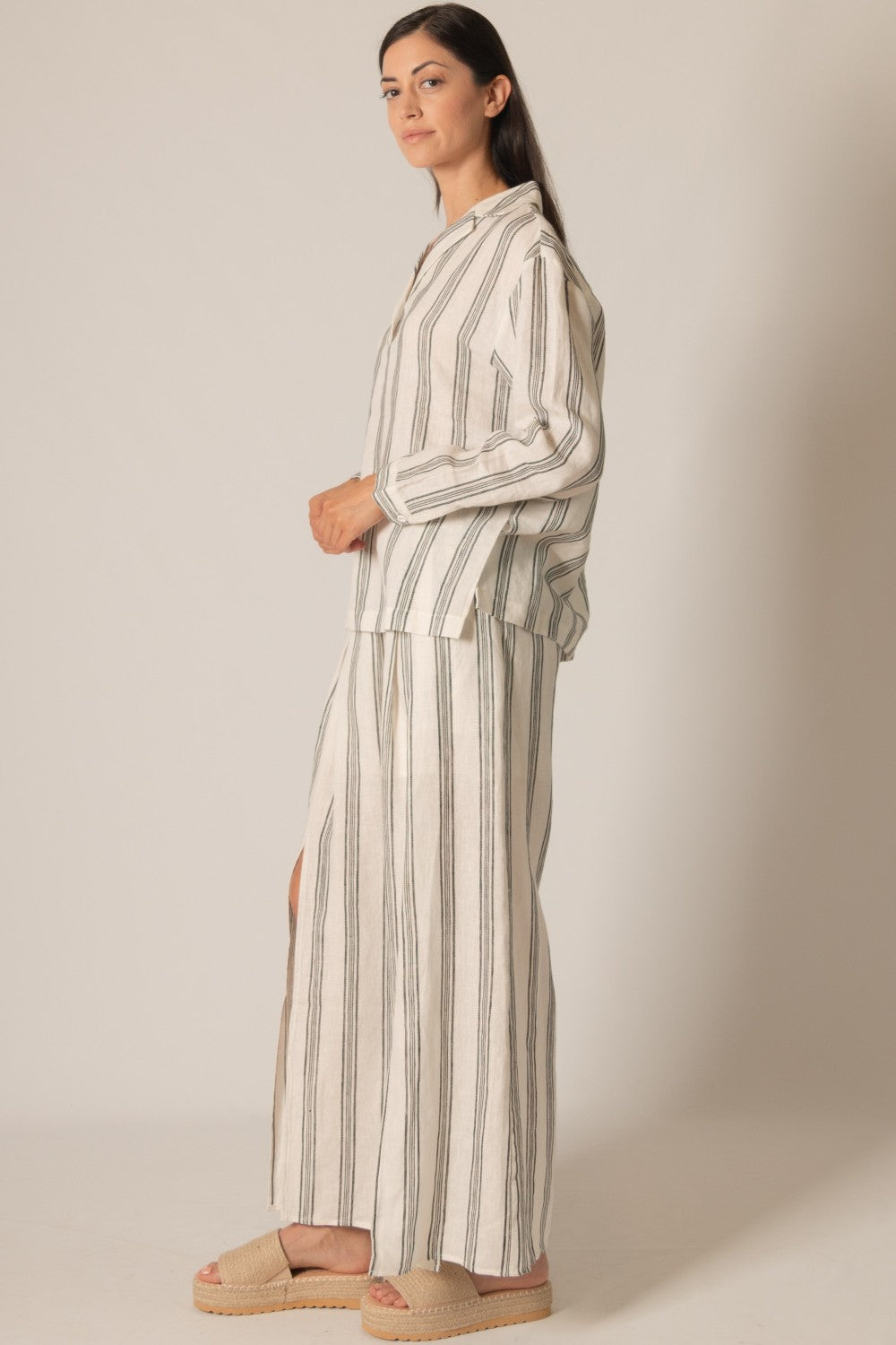Linen Button Front Shirt