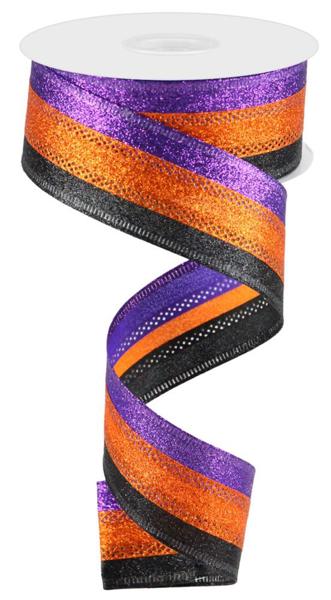 Halloween Glitter Stripe Ribbon