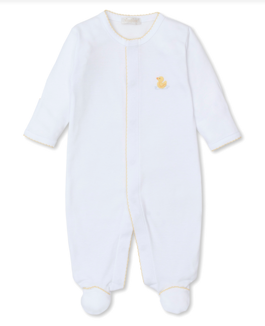 Kissy Kissy Hand Embroidered Duckling Footie
