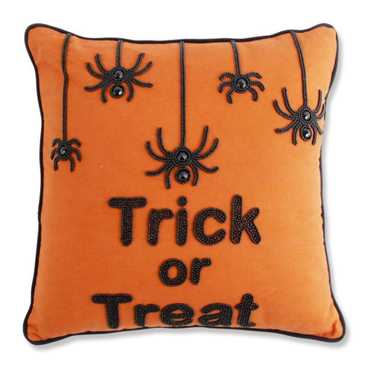 Beaded Trick or Treat Pillow