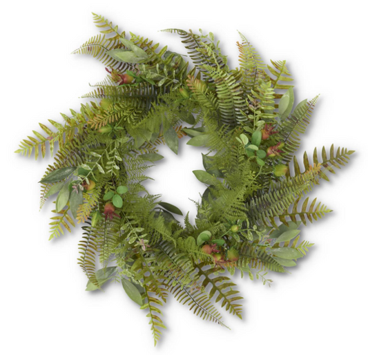 Mixed Fern & Thistle Wreath