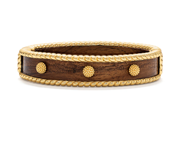 Capucine De Wulf Small Hinged Berry Bangle - Teak