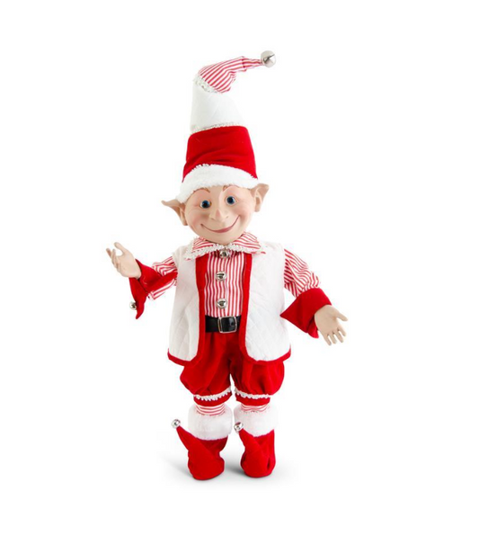 Posable Red Velvet Elf