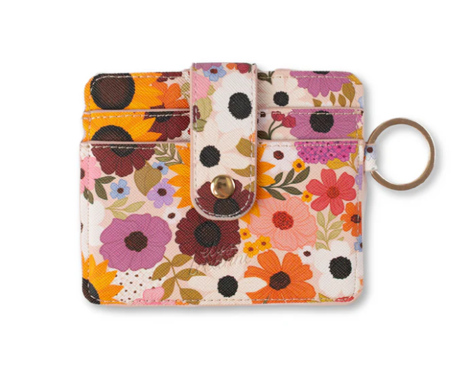 Rainbow Garden Keychain Card Wallet