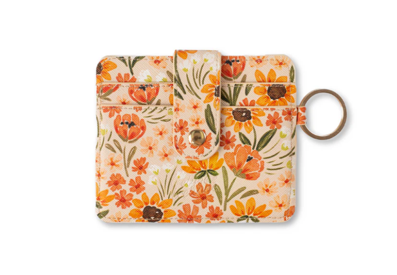Sunny Poppies Keychain Card Wallet