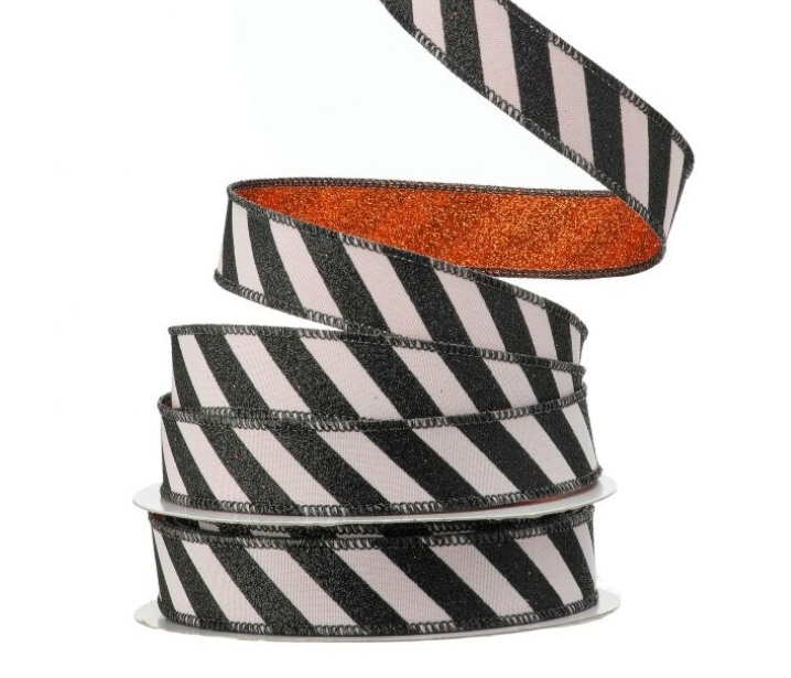 Halloween Glitter Stripe Ribbon