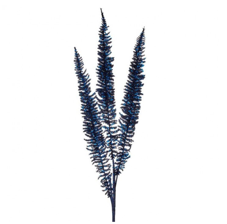 Blue Glitter Fern Spray