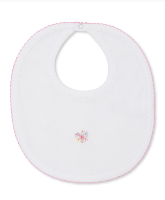 Kissy Kissy Flowers and Vines Hand Embroidered Bib