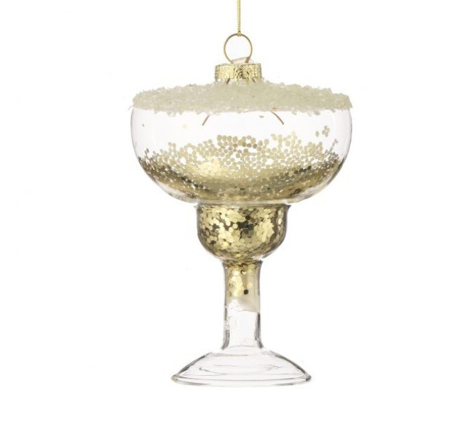Glitter filled Champagne Glass Ornament