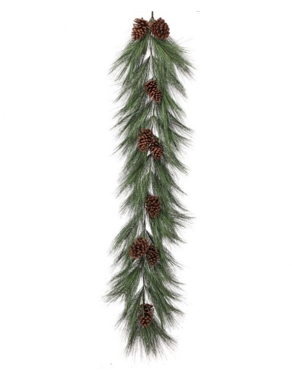 Horsetail Pine Garland with Pine Cones