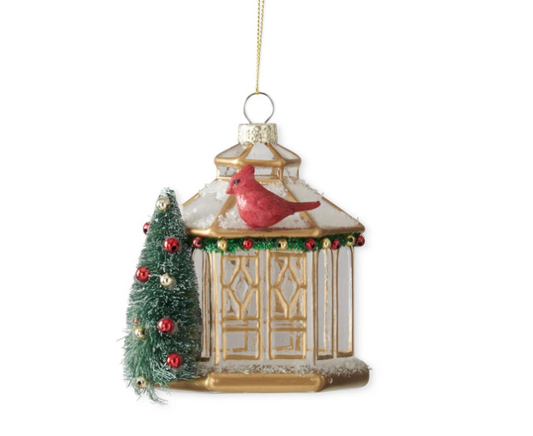 Glass Gazebo Cardinal Ornament