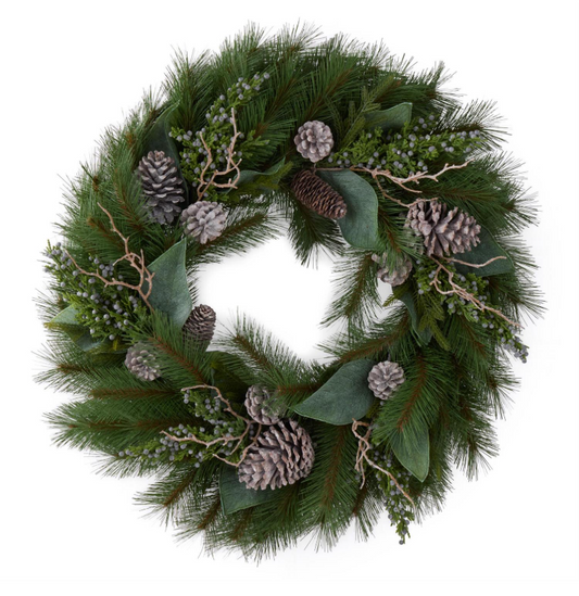 Magnolia and Pine Wreath with Berries