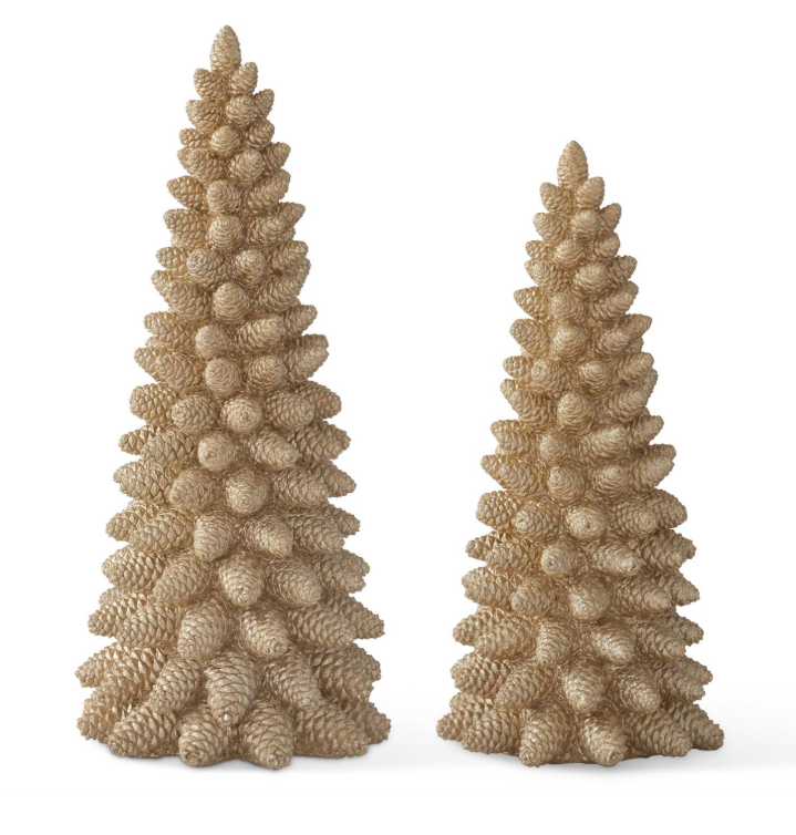 Gold Resin Pinecone Tree