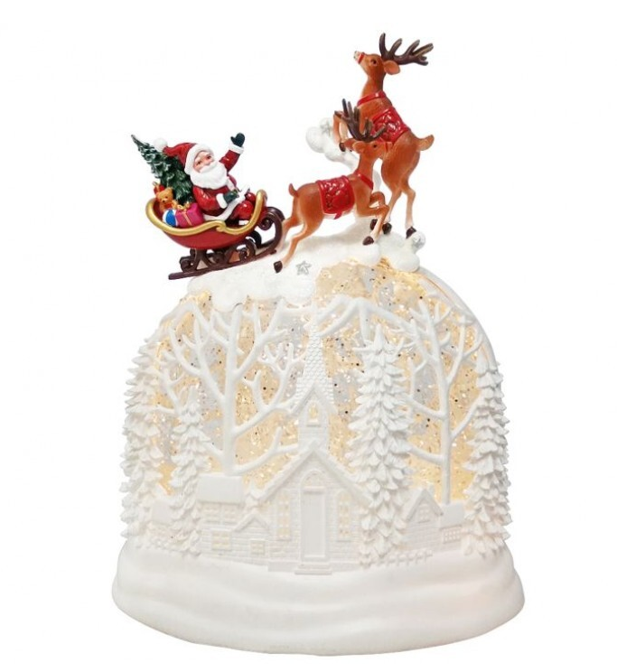 Santa's Flying Sleigh Waterglobe