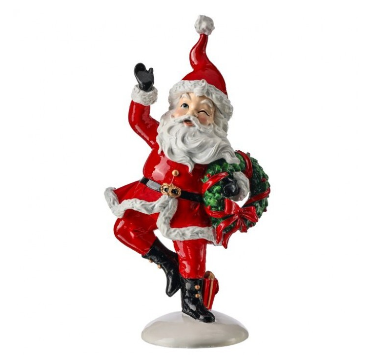 Prancing Santa Claus Figurine