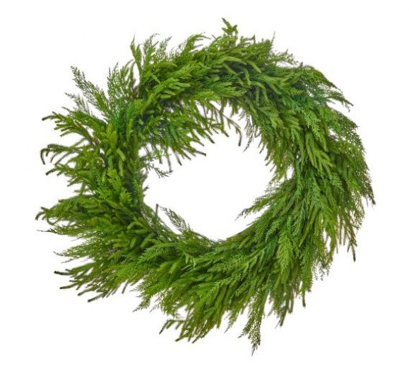 36" Real Touch Cedar/Norfolk Pine Mix Wreath