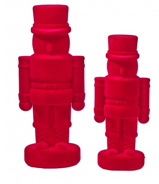 Round Flocked Nutcracker