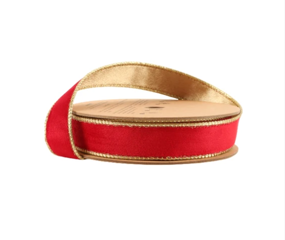1" Classic Christmas Red Velvet Ribbon