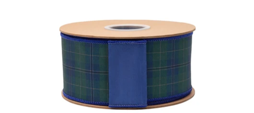 2.5" Blue and Green Plaid Ribbon