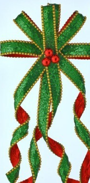 Red & Green Sequin Bow