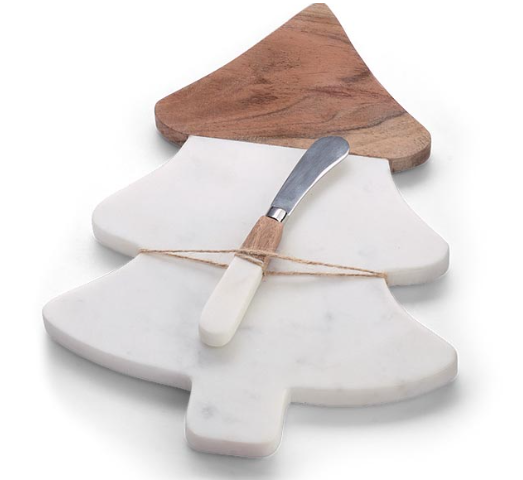 Marble/Acacia Christmas Tree Cutting Board