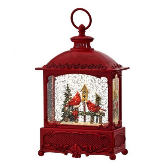 Red Cardinal Lantern Water Globe