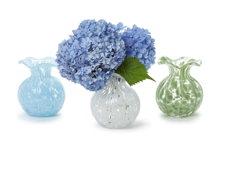 Ruffled Edge Spotted Glass Vase