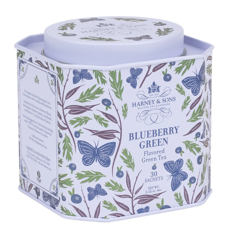 Harney & Sons Blueberry Green Sachet Tin