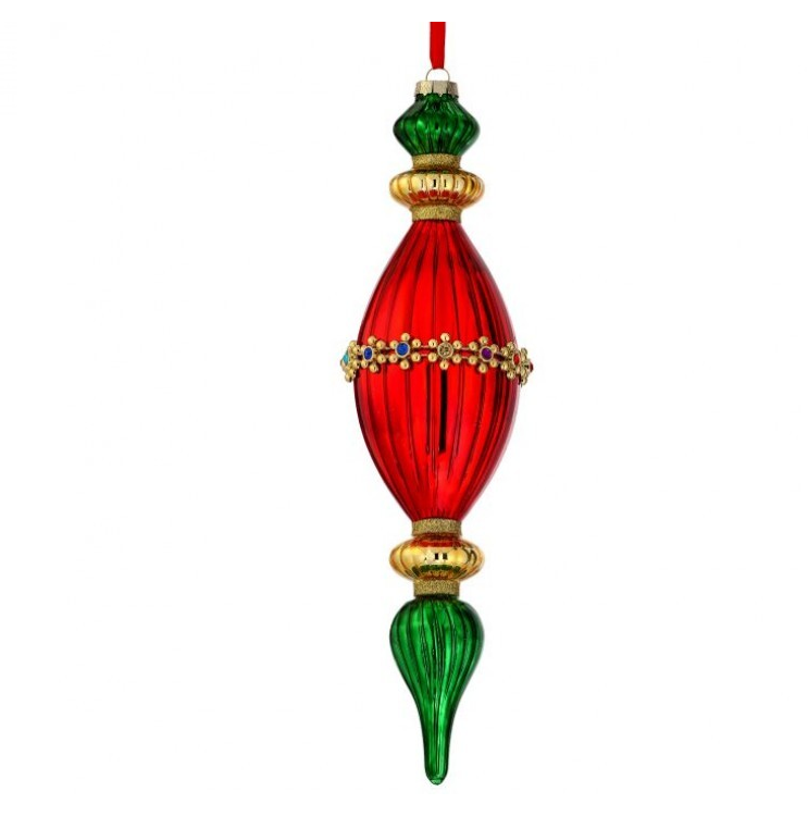Layered Glass Finial Ornament