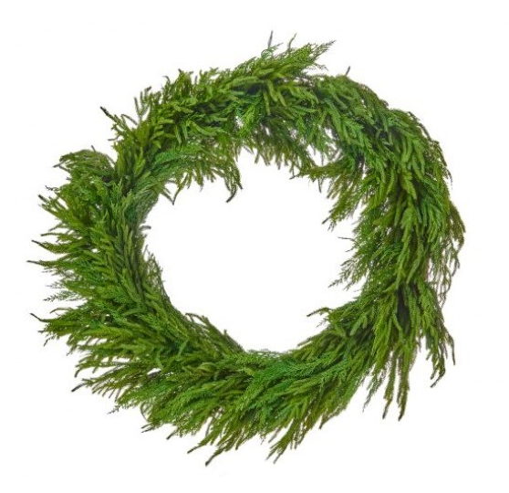 42" Real Touch Cedar/Norfolk Pine Mix Wreath