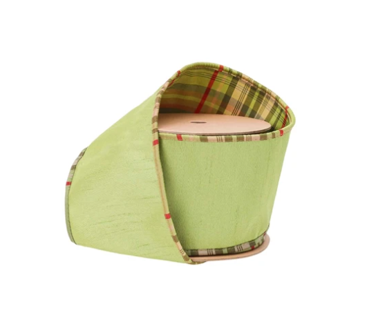 4" Wired Reversible Dupioni - Moss
