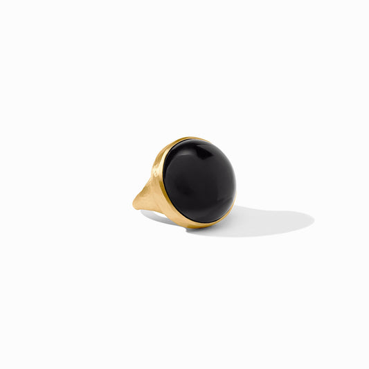 Julie Vos Solara Statement Ring - Obsidian Black