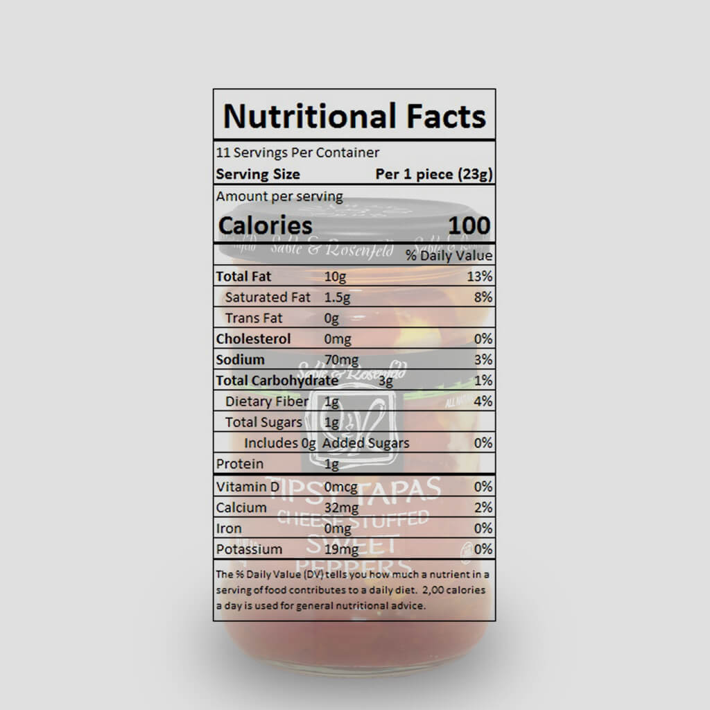 Sable & Rosenfield Tipsy Tapas Cheese Stuffed Sweet Peppers