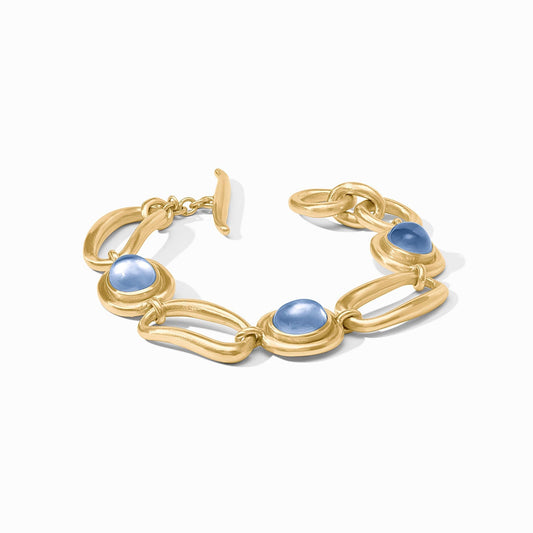 Julie Vos Wave Stone Bracelet - Chalcedony Blue
