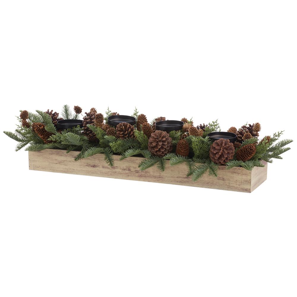 Pine Candleholder Planter Box