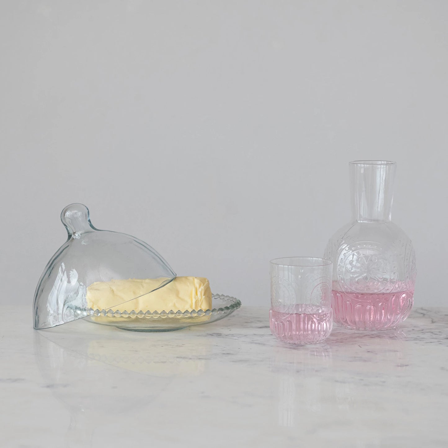 Embossed Drinking Carafe Set