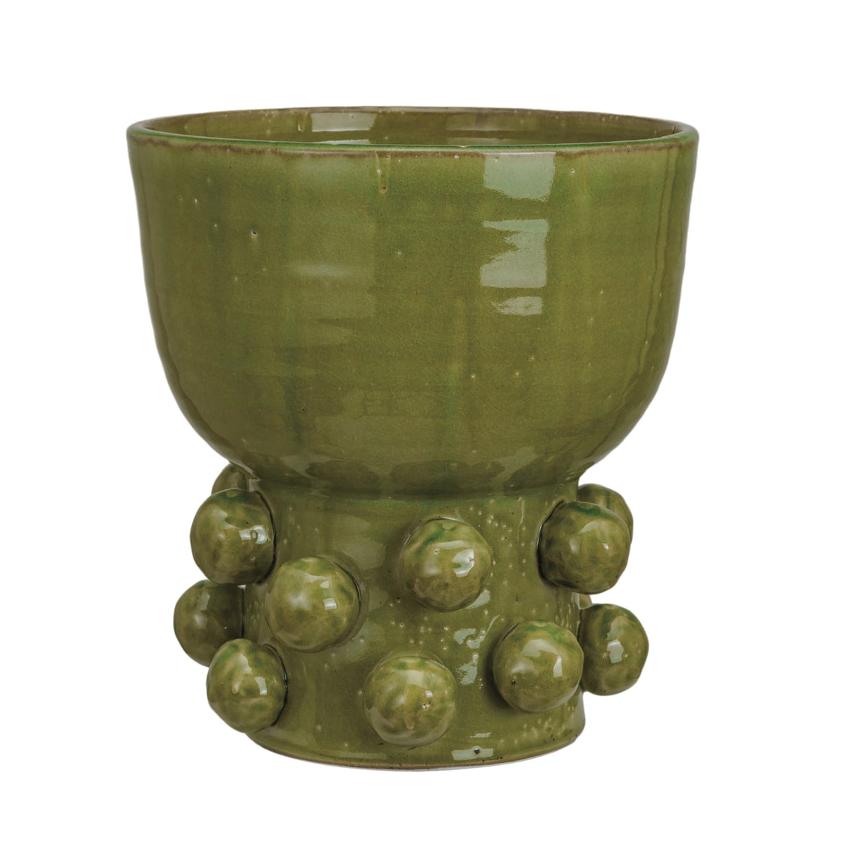 Terra-cotta Hobnail Footed Vase